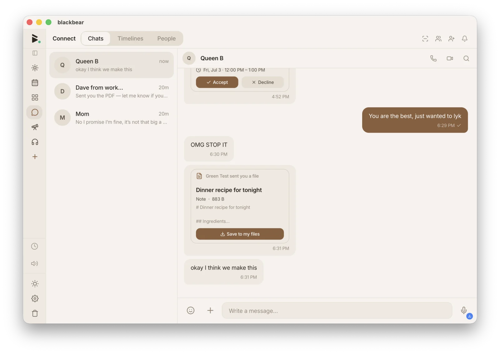 blackbear encrypted messaging in the native desktop app