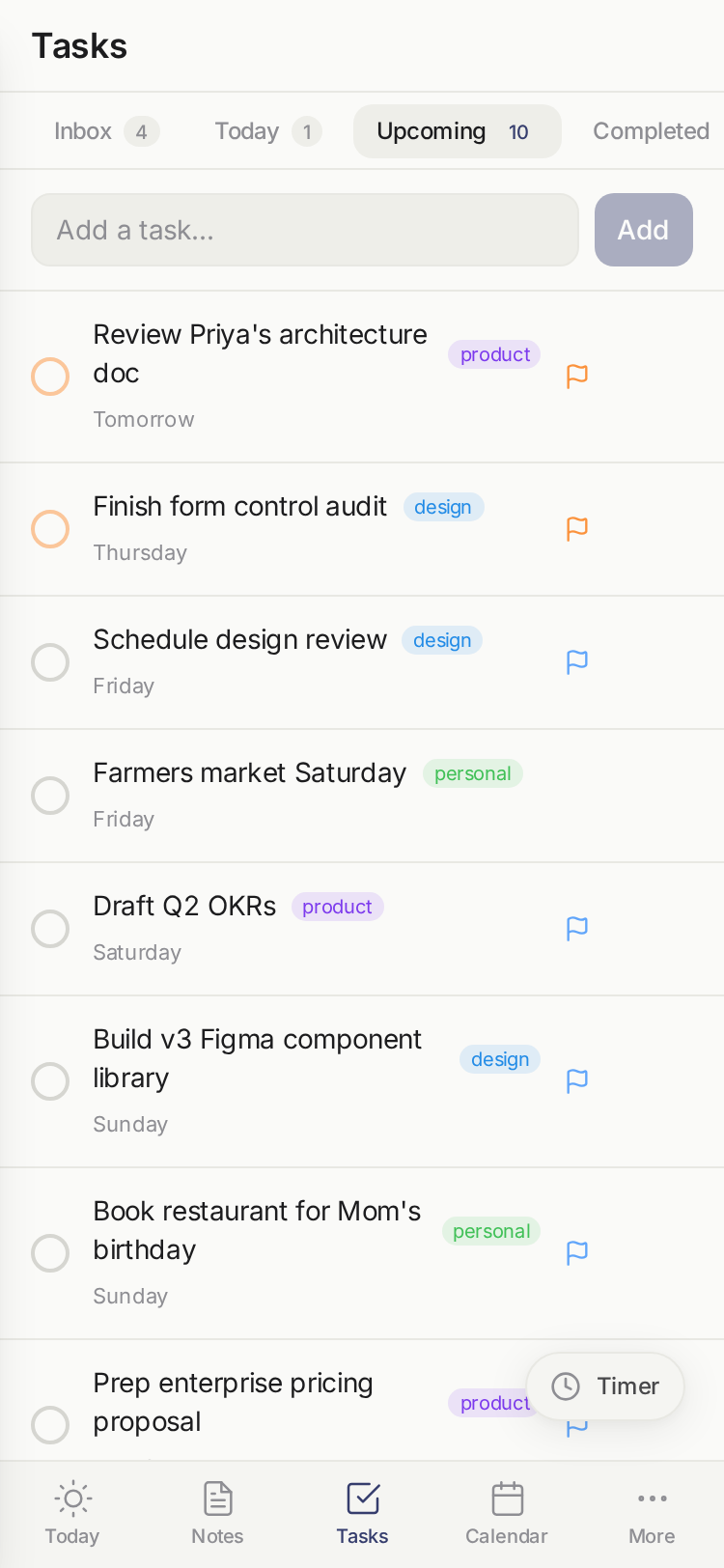 blackbear on iPhone — tasks with tags and priorities